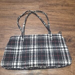 Vera Bradley Plaid Black/White Handbag Purse.